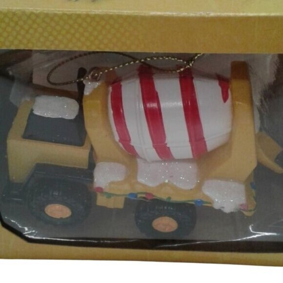Tonka Cement Mixer Christmas Ornament Kurt S. Adler Yellow Red Striped Hasbro - Picture 1 of 4